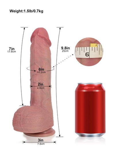 Ivan | 9.8" x 1.9" Heated Thrusting Vibrating Ridged Realistic Silicone Dildo with Remote