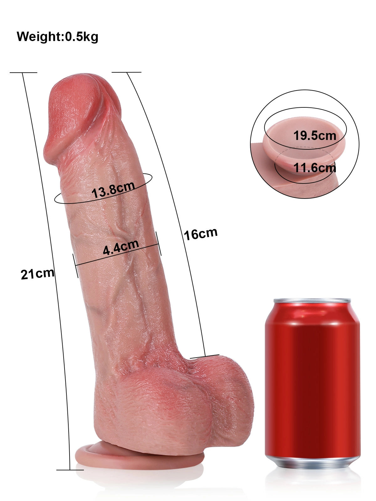 Jake 8.3" x 1.7" Slim Realistic Silicone Dildo with Bendable Metal Core