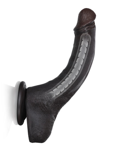 Jodie 8.3" x 1.5" Striking Black Silicone Dildo with Bendable Metal Core