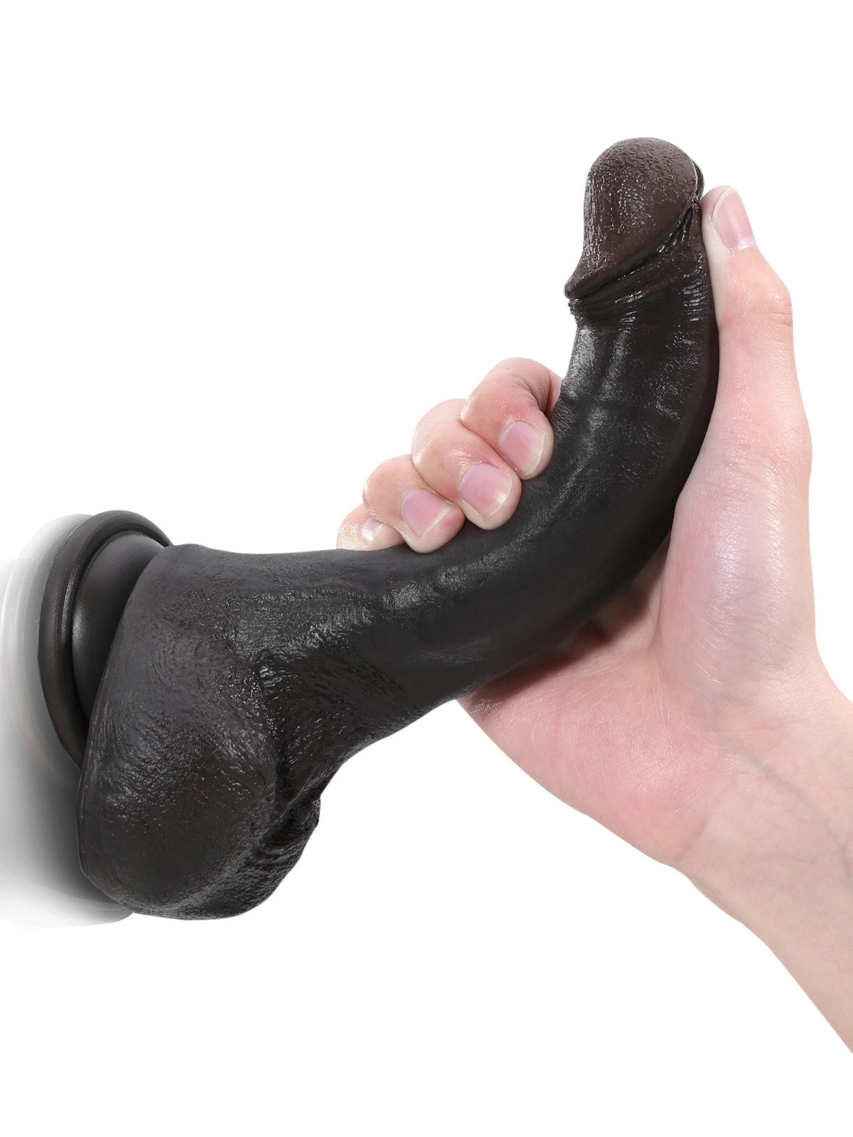 Jodie | 8.3" x 1.5" Slim Black Realistic Silicone Dildo with Bendable Metal Core