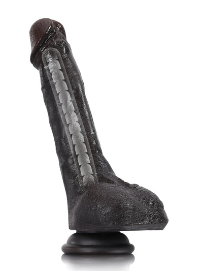 Jodie | 8.3" x 1.5" Slim Black Realistic Silicone Dildo with Bendable Metal Core