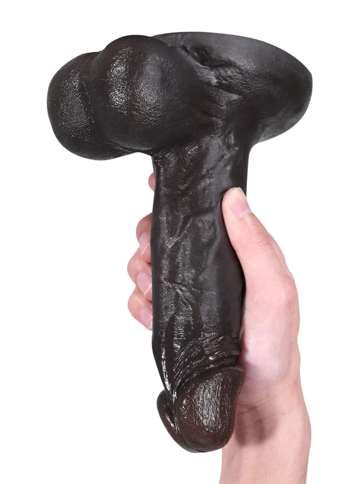 John 8.3" x 1.9" Realistic Black Silicone Dildo with Large Suction Base