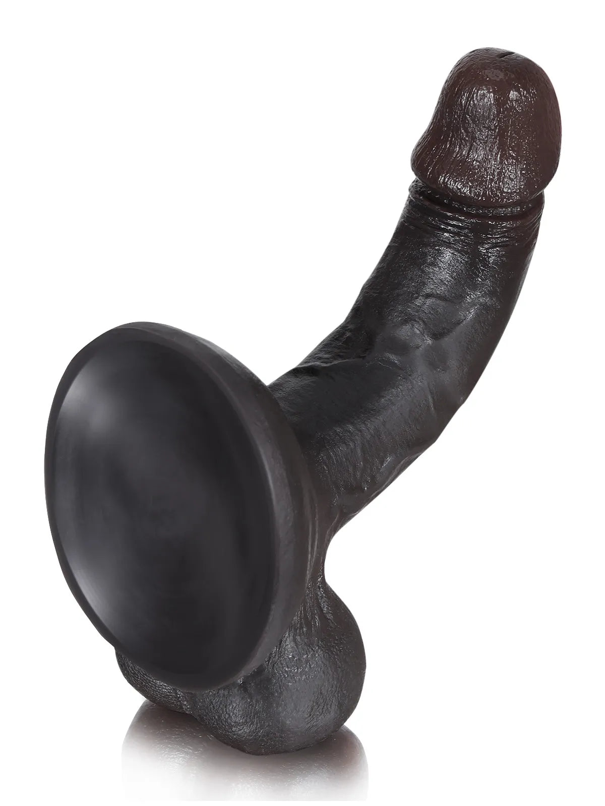 John 8.3" x 1.9" Realistic Black Silicone Dildo with Large Suction Base