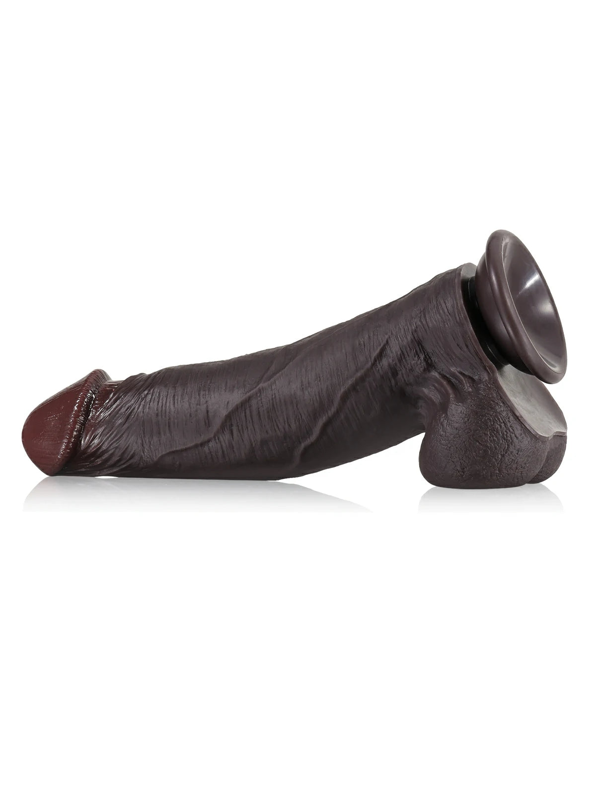 Jorg | 9.2" x 2.2" Tapered Black Realistic Dildo with Sliding Skin & Rosy Glans