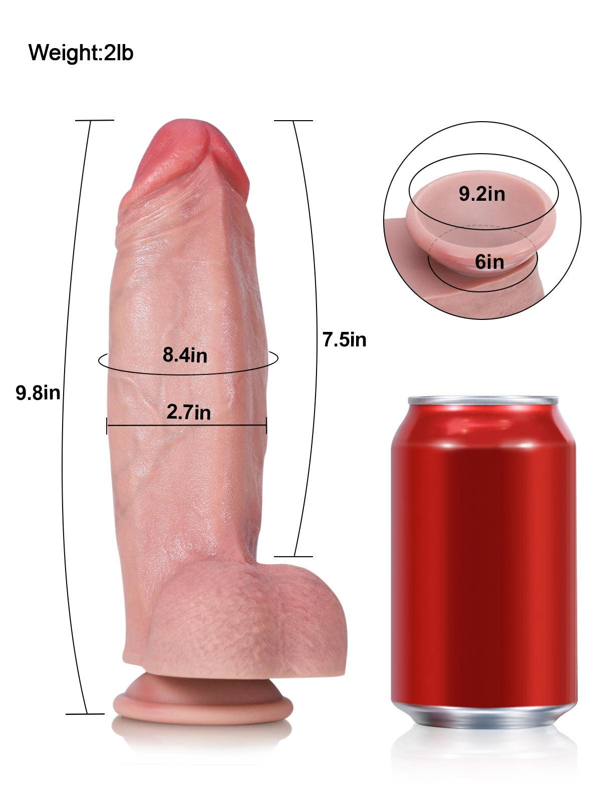 Jorge | 9.8" x 2.7" Thick Girthy Realistic Silicone Dildo with Full Balls