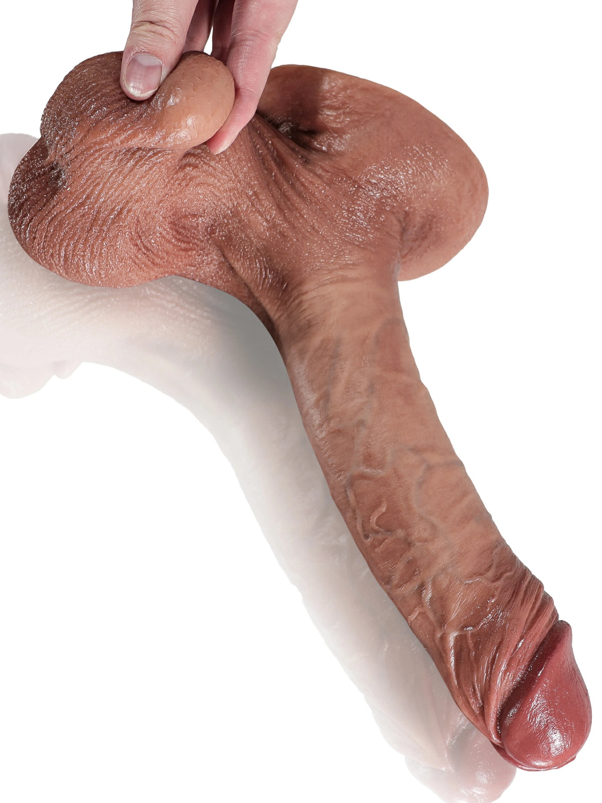 Jozef | 9.6" x 1.85" Realistic Brown Silicone Dildo with Movable Balls