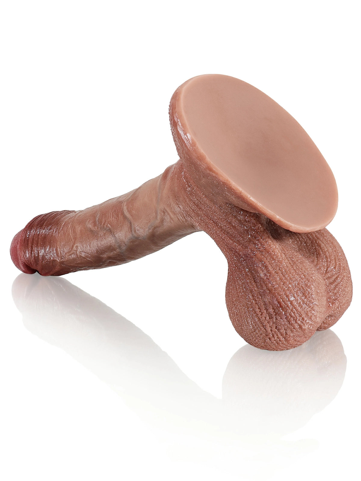 Jozef | 9.6" x 1.85" Realistic Brown Silicone Dildo with Movable Balls