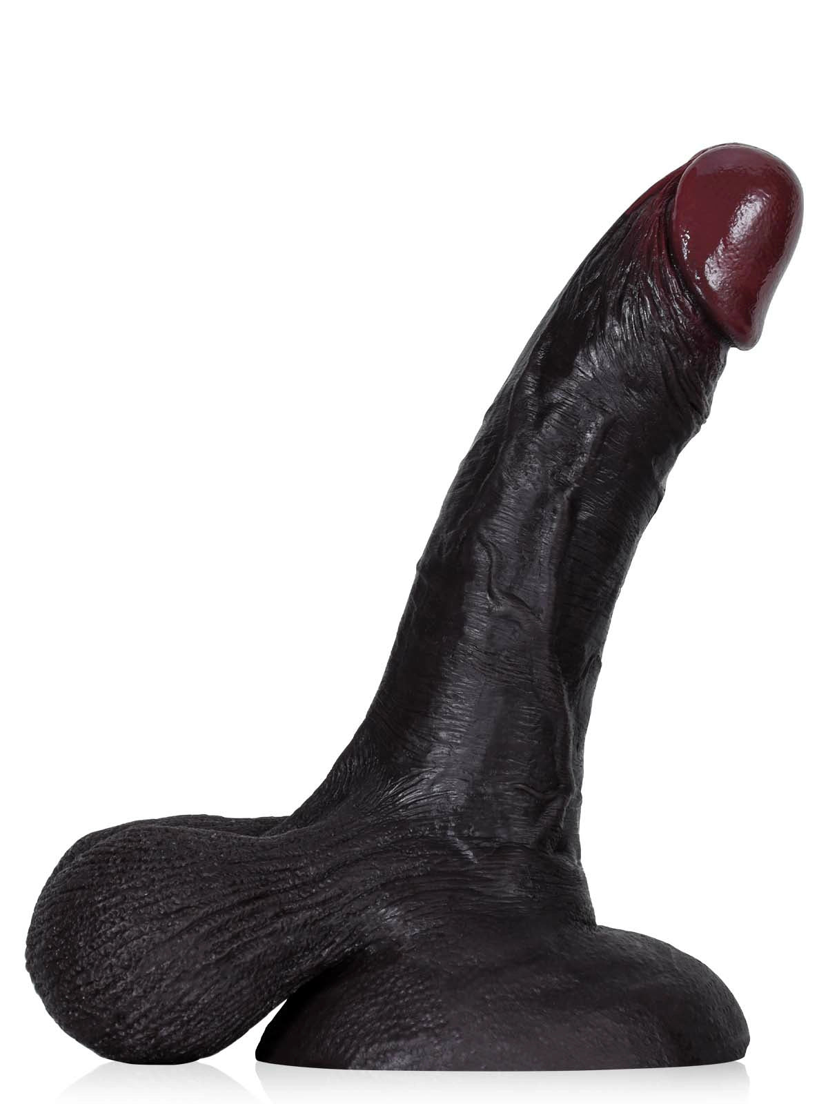 Karl 8.6" x 1.7" Beginner-Friendly Realistic Black Silicone Dildo with Moving Balls