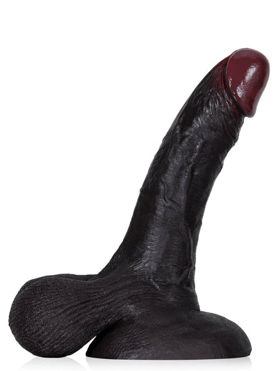 Karl | 8.6" x 1.7" Beginner-Friendly Realistic Black Silicone Dildo with Moving Balls