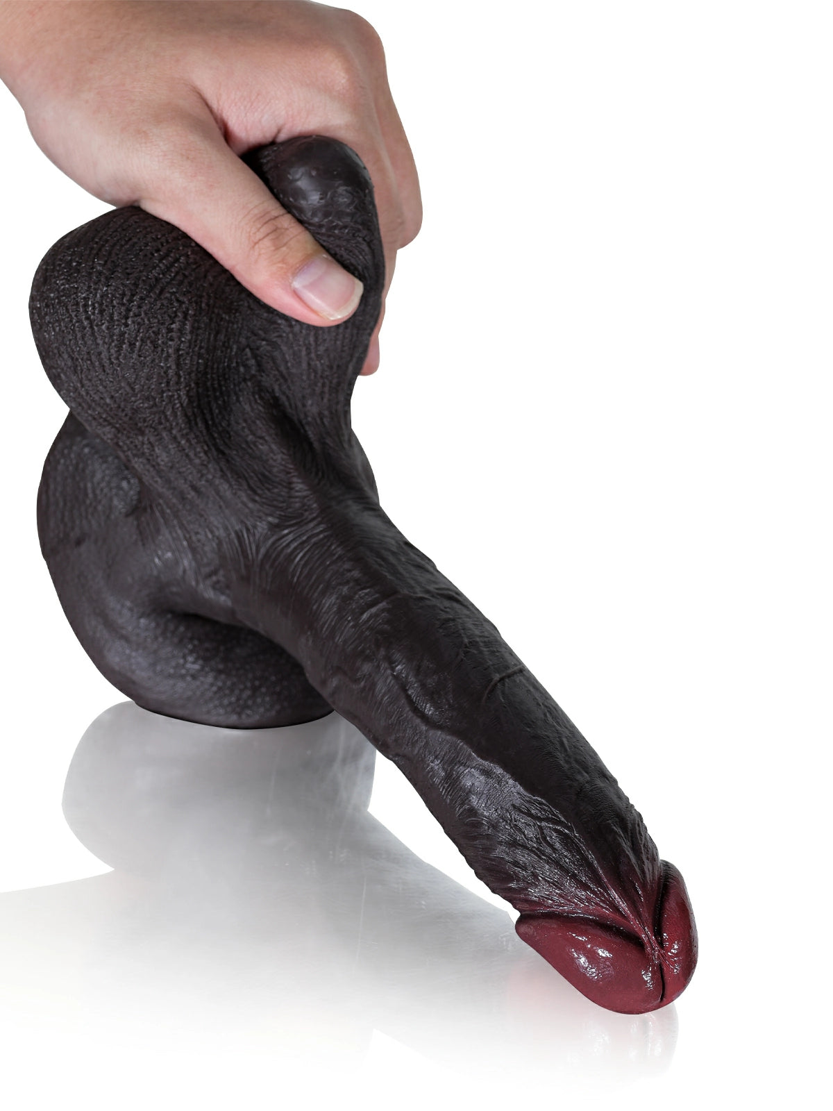 Karl 8.6" x 1.7" Beginner-Friendly Realistic Black Silicone Dildo with Moving Balls
