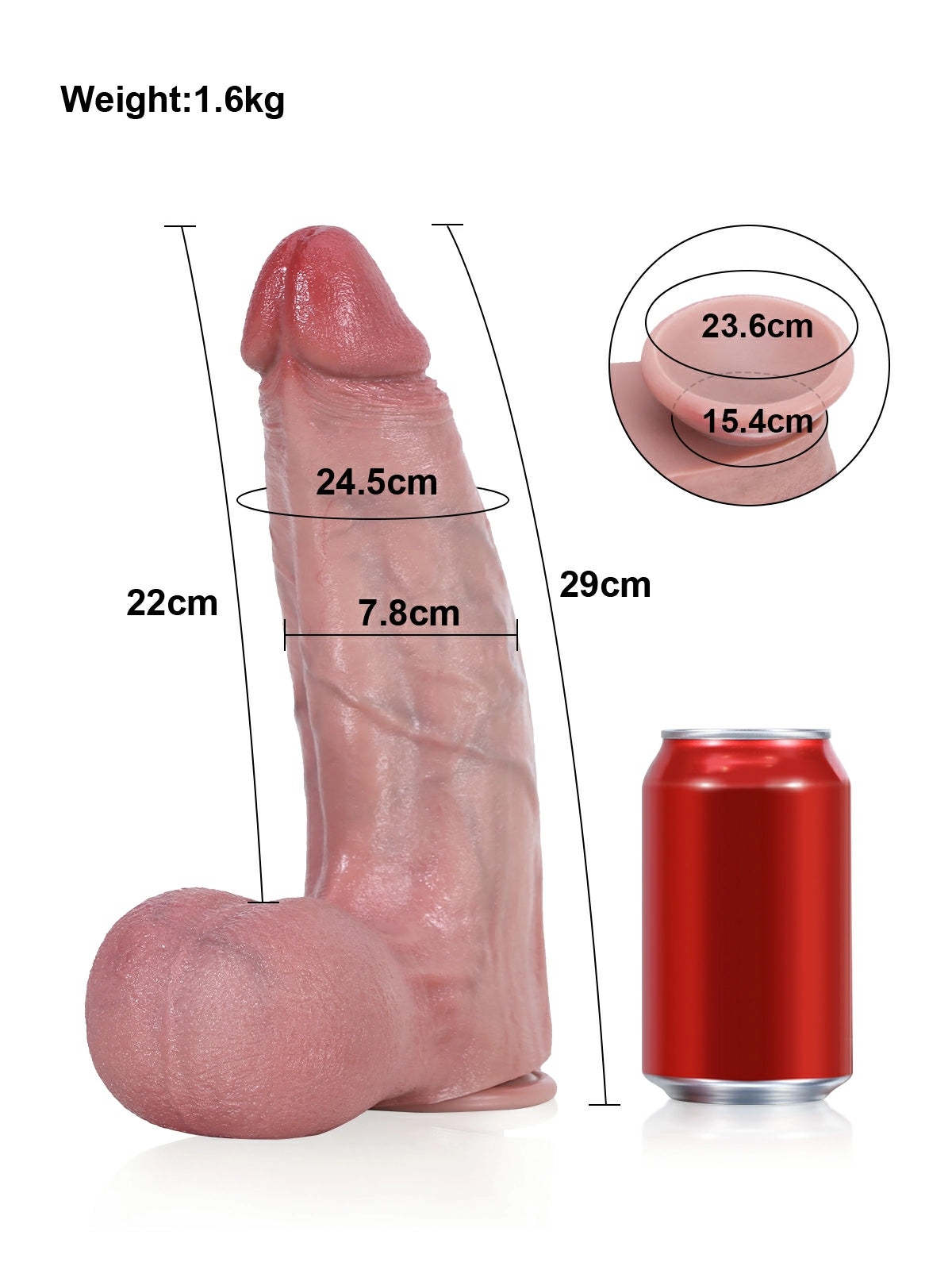Lee 11.4" x 3" Extra Thick Realistic Silicone Dildo with Soft Flexible Head