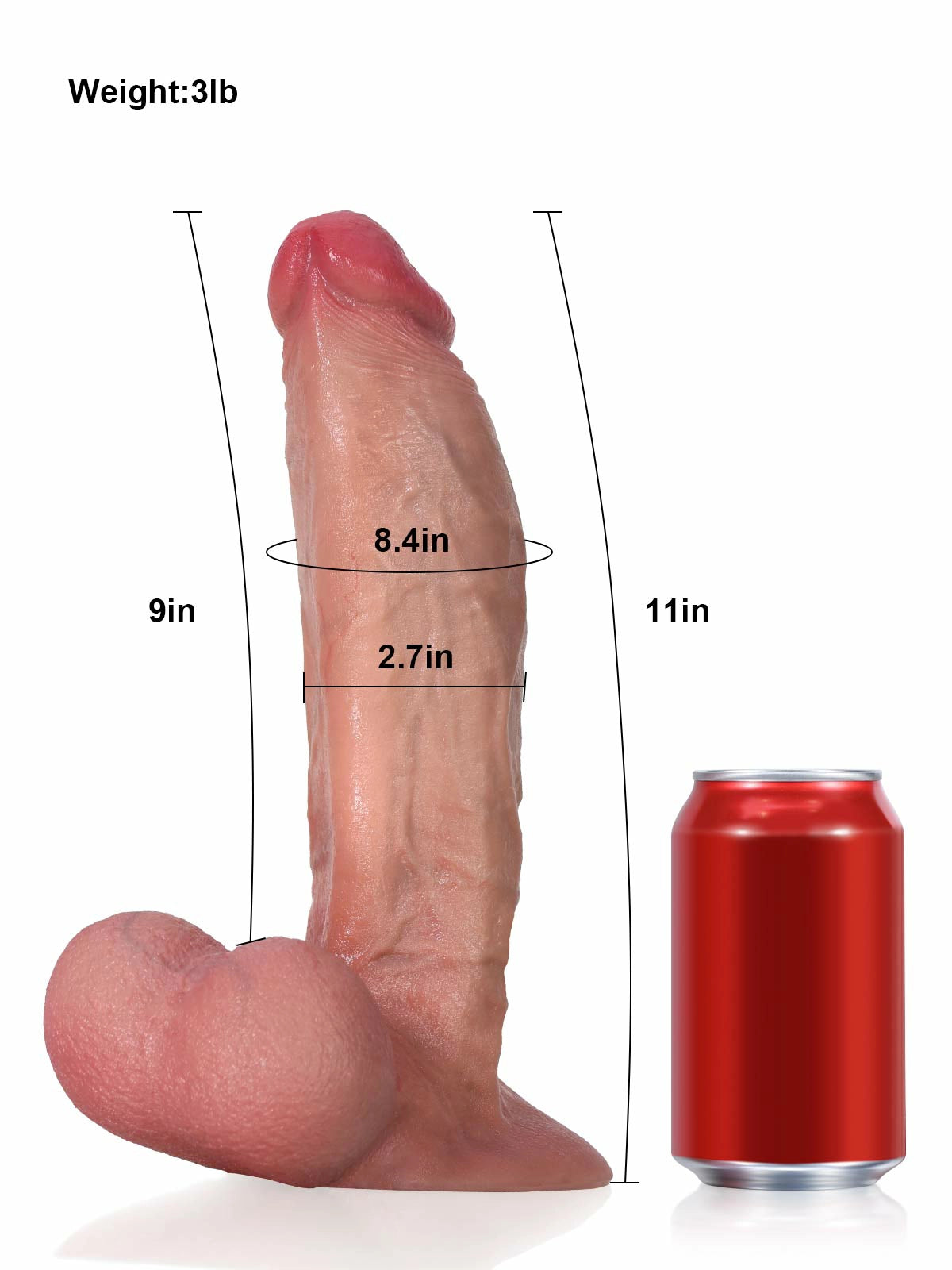 Legolas | 11" x 2.7" Thick Realistic Silicone Dildo, Vac-U-Lock Compatible