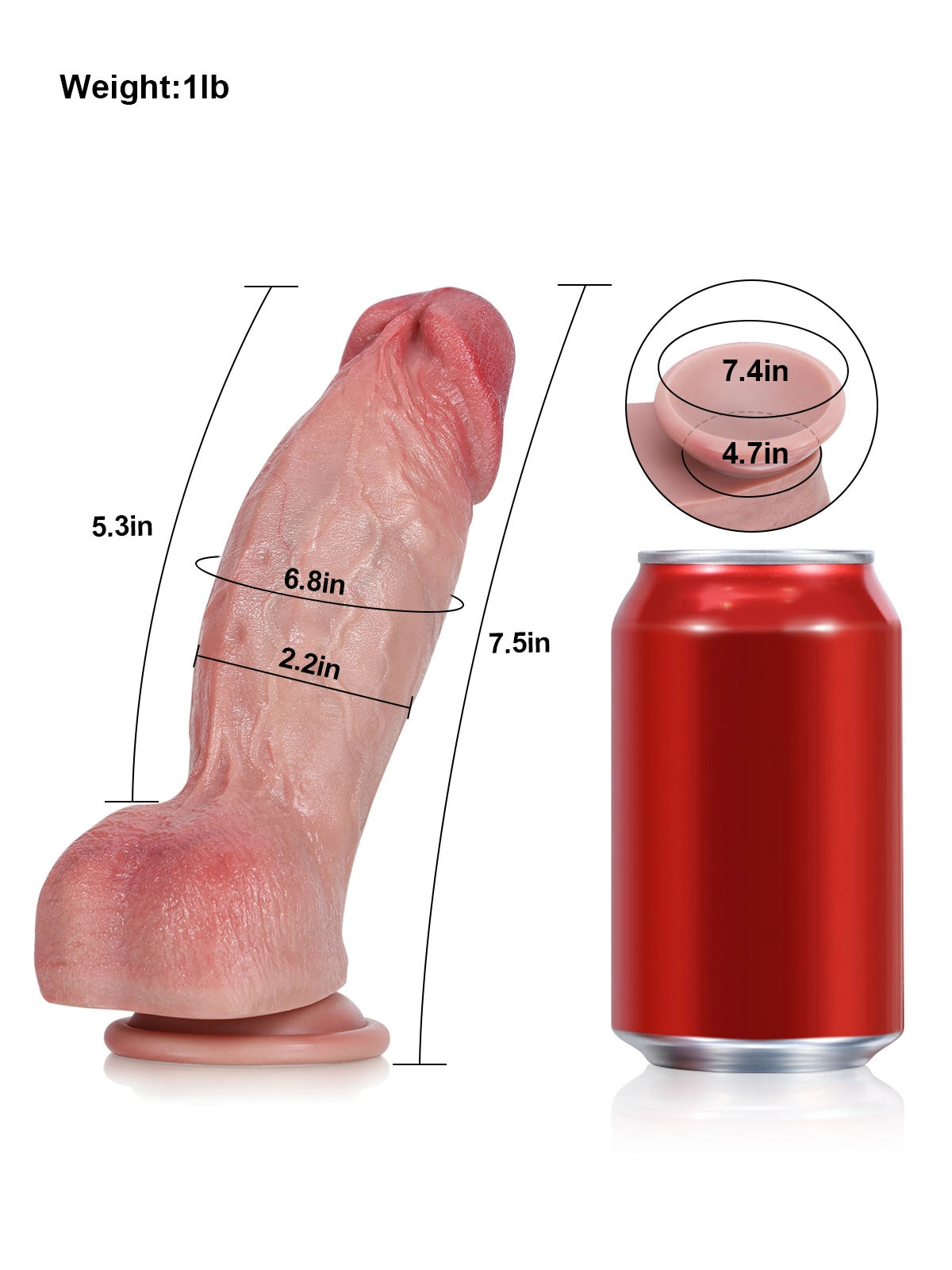 Londo 7.5" x 2.2" Compact Realistic Silicone Dildo with Pronounced Urethral Ridge