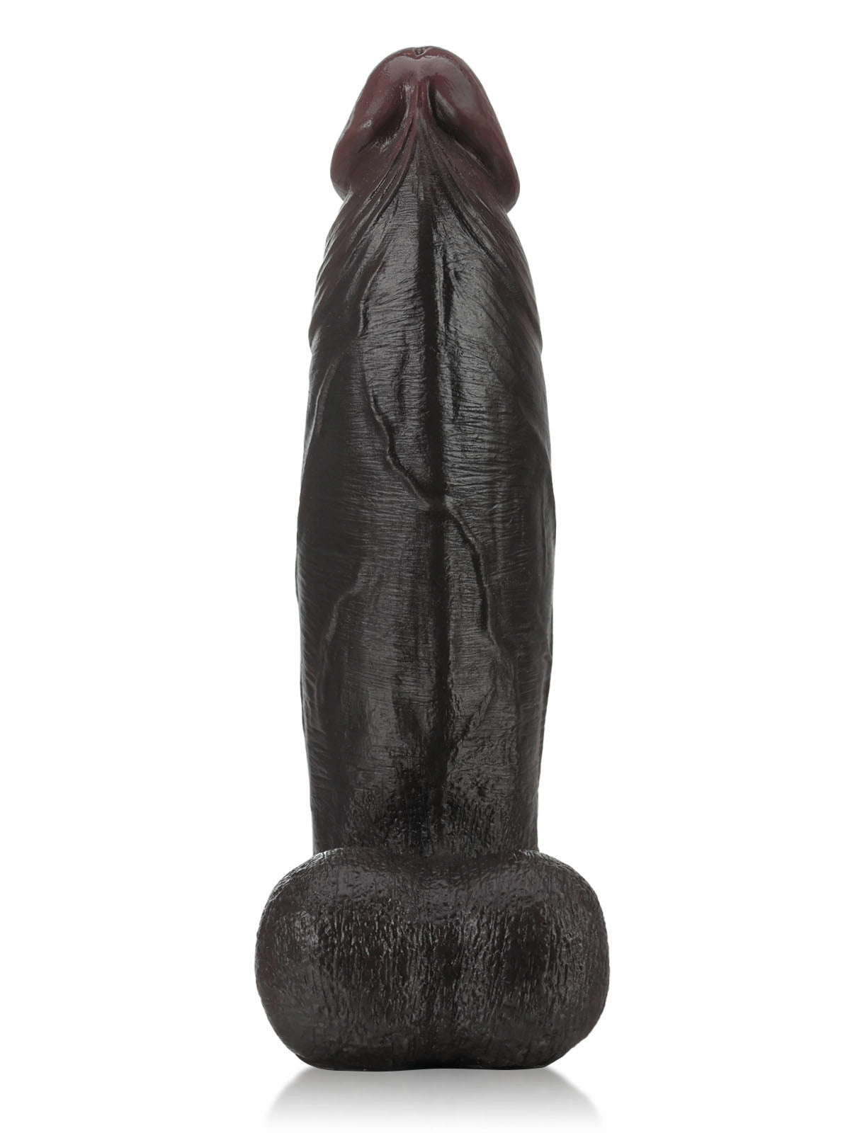 Lukas | 11" x 3" Black Thick Curved Realistic Silicone Dildo