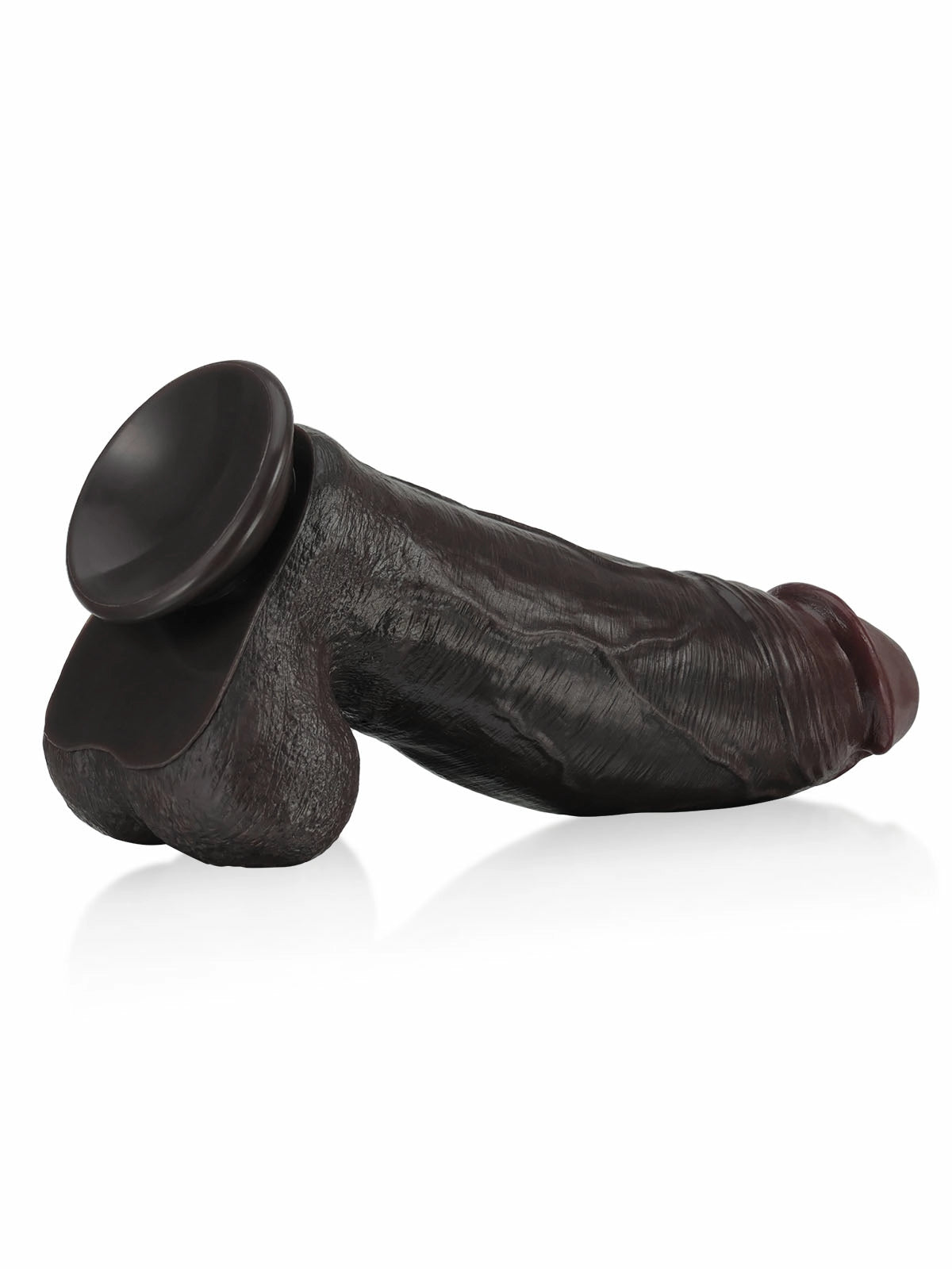 Lukas | 11" x 3" Black Thick Curved Realistic Silicone Dildo