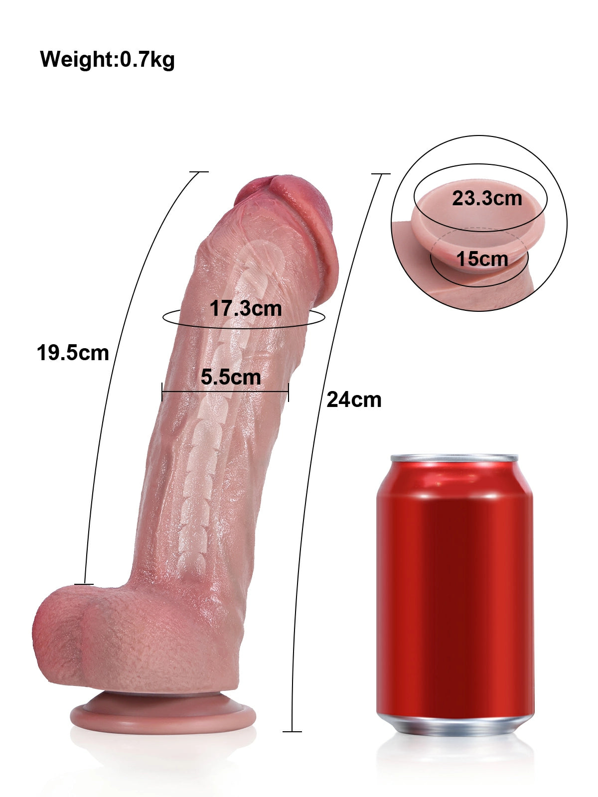 Machete 9.4" x 2.2" Realistic G-Spot Silicone Dildo with Bendable Metal Core