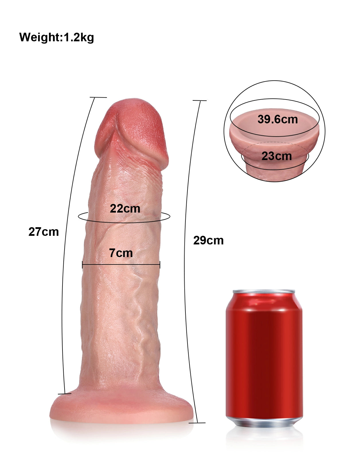 David 11.4" x 2.8" Thick Realistic Silicone Anal Dildo with Long Insertable Length
