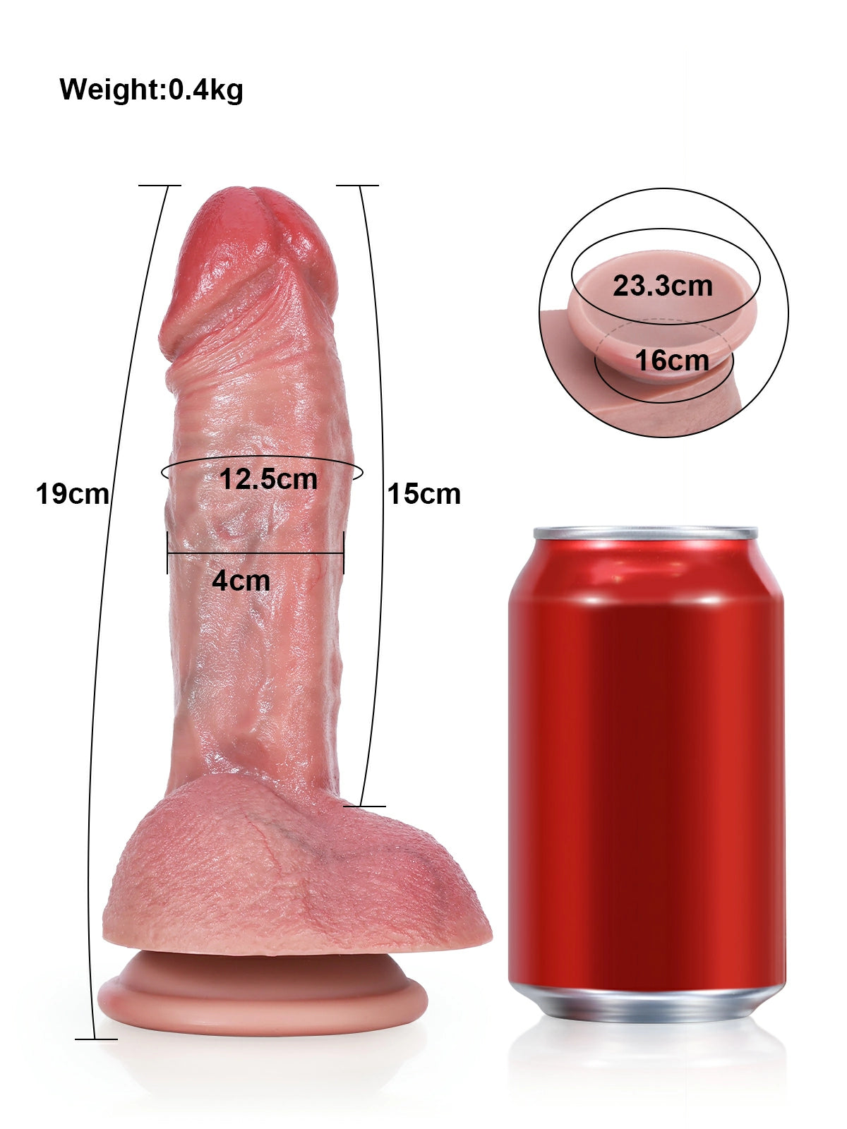 Mike 7.5" x 2" Realistic Silicone Dildo with Defined Urethral Ridge and Rosy Head