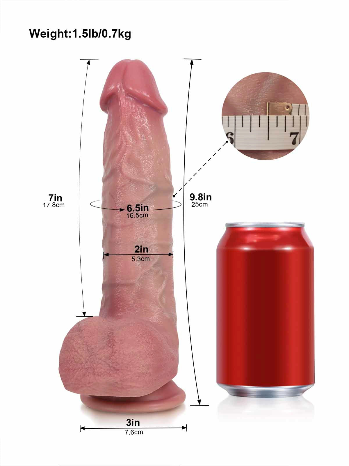 Nico | 9.8" x 2.1" Heated Mushroom-Head Realistic Silicone Dildo with Remote