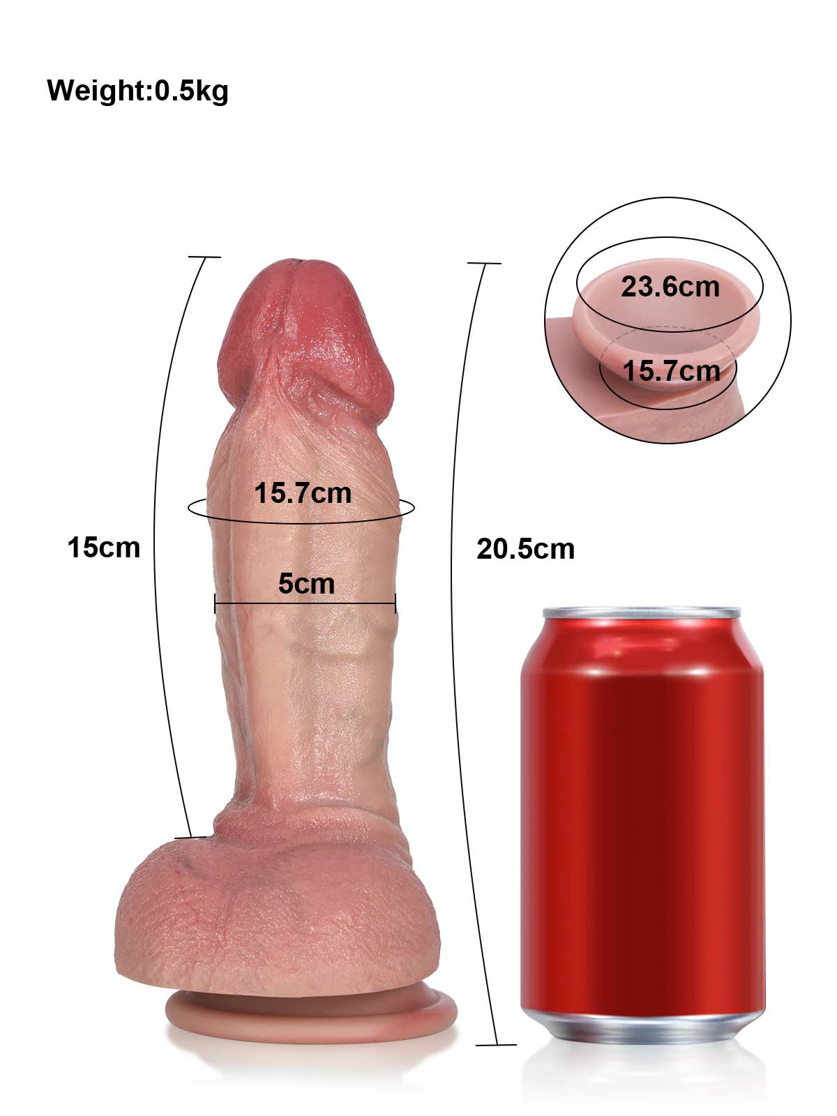 Noah 8" x 2" Realistic Silicone Dildo with Full Underside and Pronounced Coronal Ridge