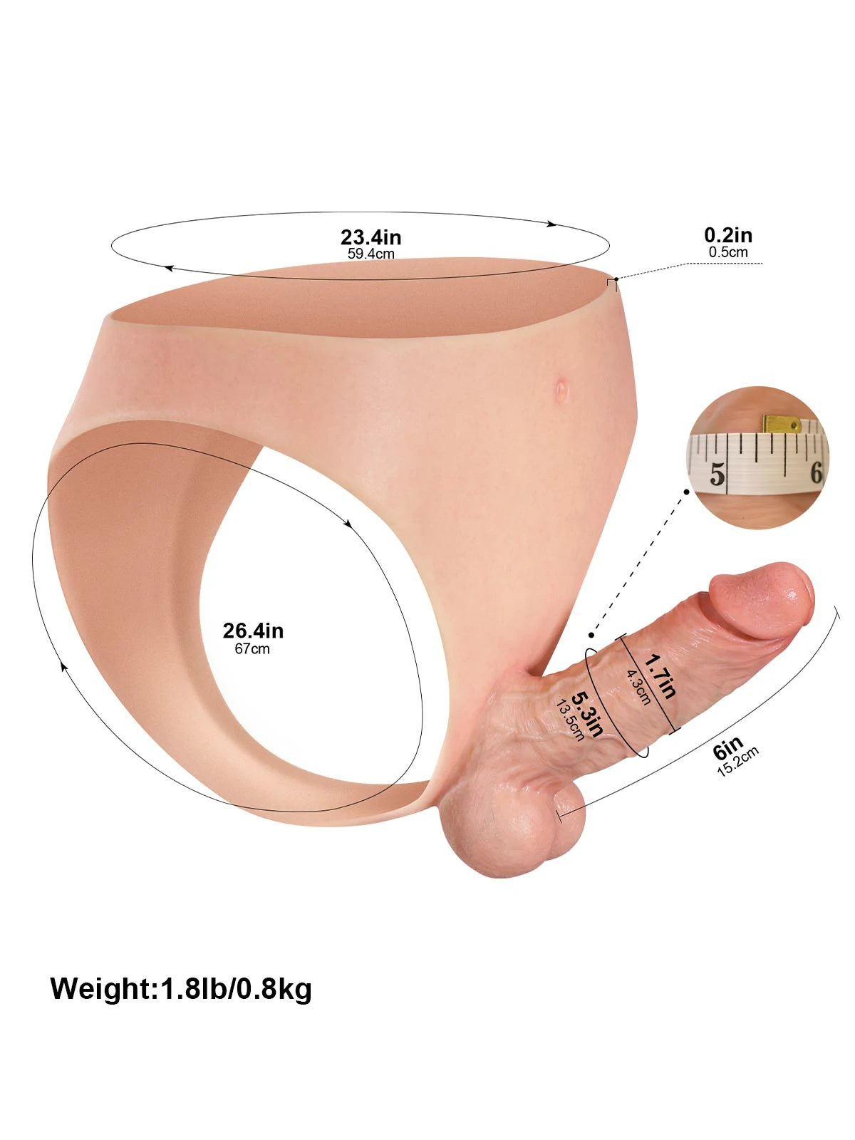 Owen | 6" x 1.7" Beginner-Friendly Strap-On Realistic Dildo with Adjustable Waist & Solid Core