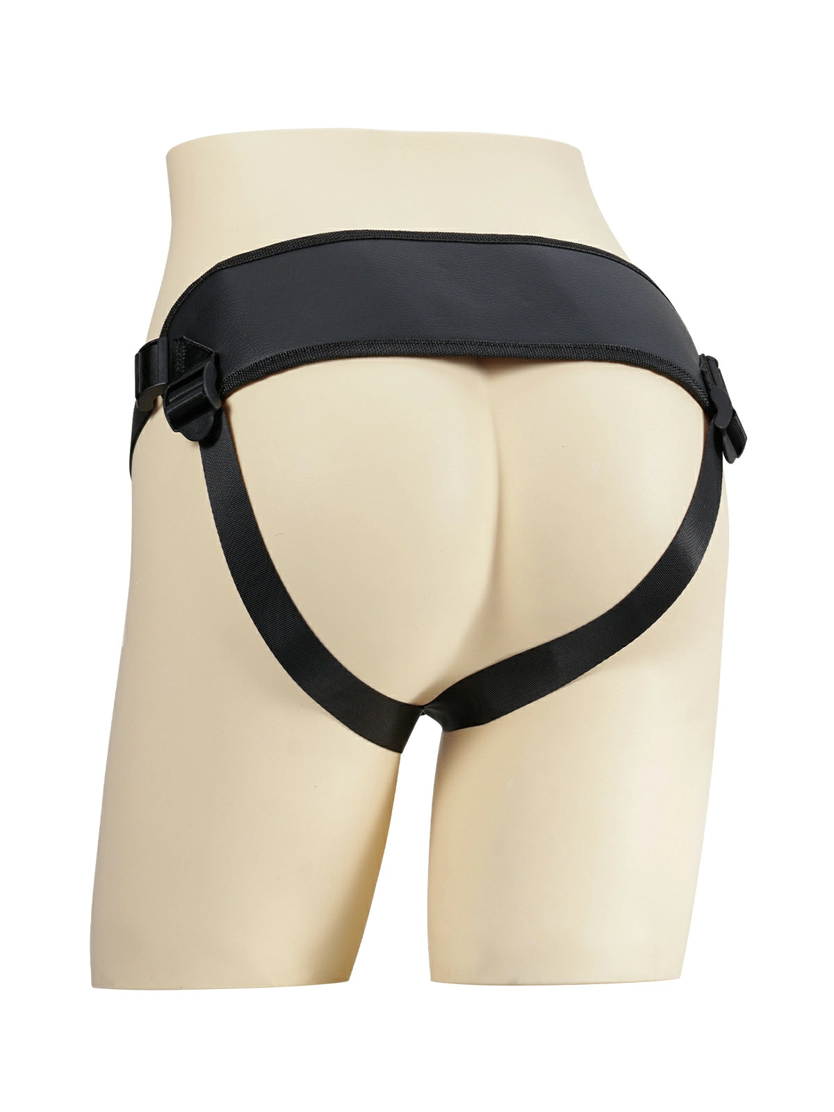 Ralph | Vac-U-Lock Black Leather Strap-On Harness with Adjustable Fit & 3 O-Rings