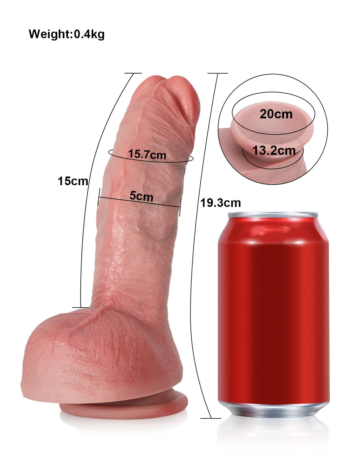 Reece 7.6" x 2" Realistic G-Spot Silicone Dildo with Curved Shaft