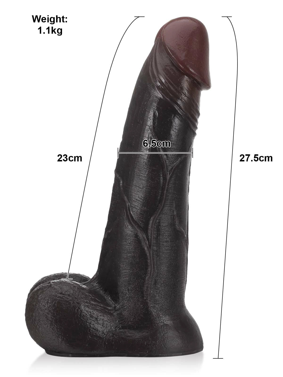 Anja 10.9" x 2.5" Vac-U-Lock XL Realistic Silicone Dildo with Gliding Skin & Moving Balls