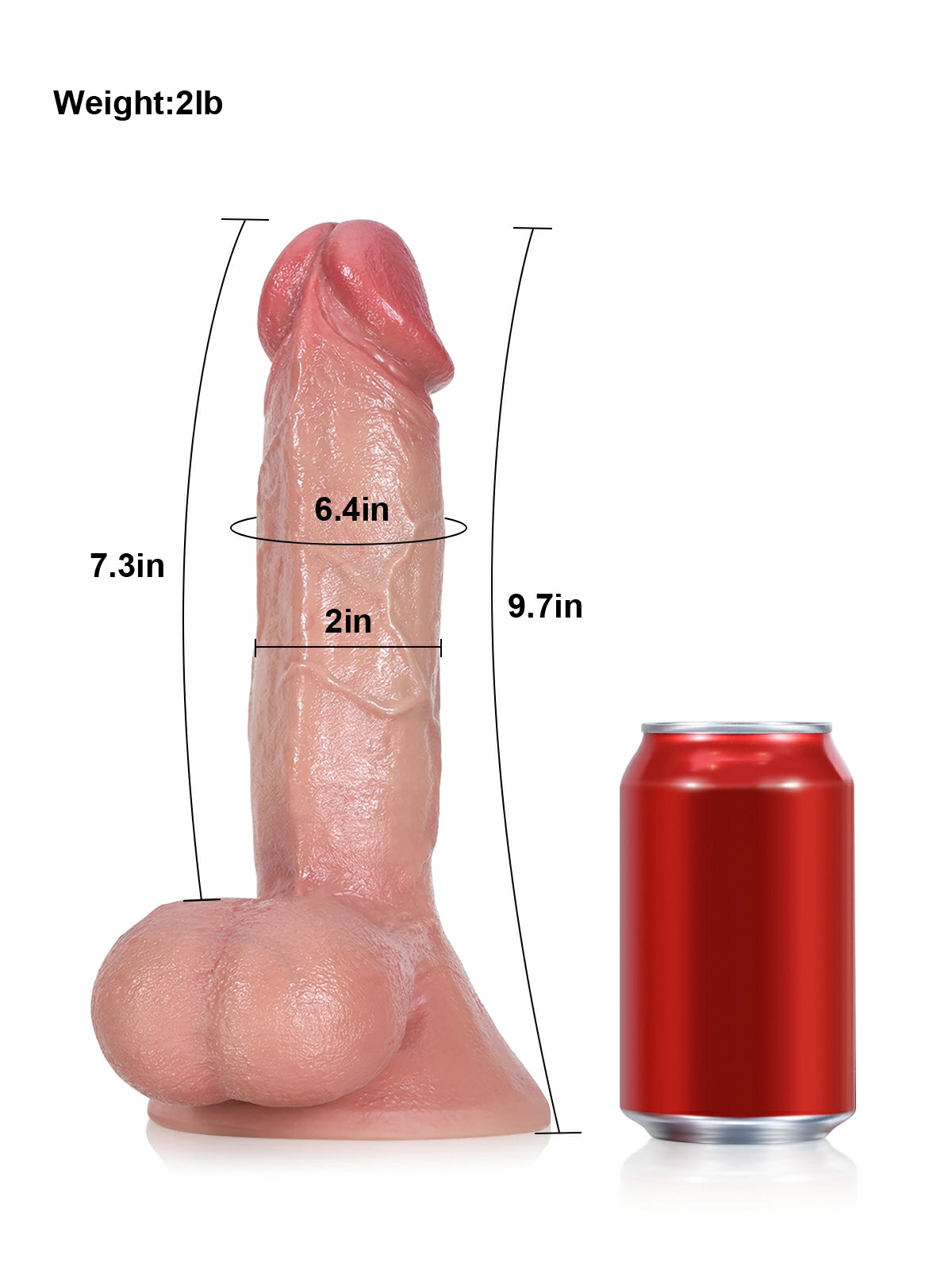 Rob 9.7" x 2" Realistic Silicone Dildo with Bendable Metal Core and Swinging Balls