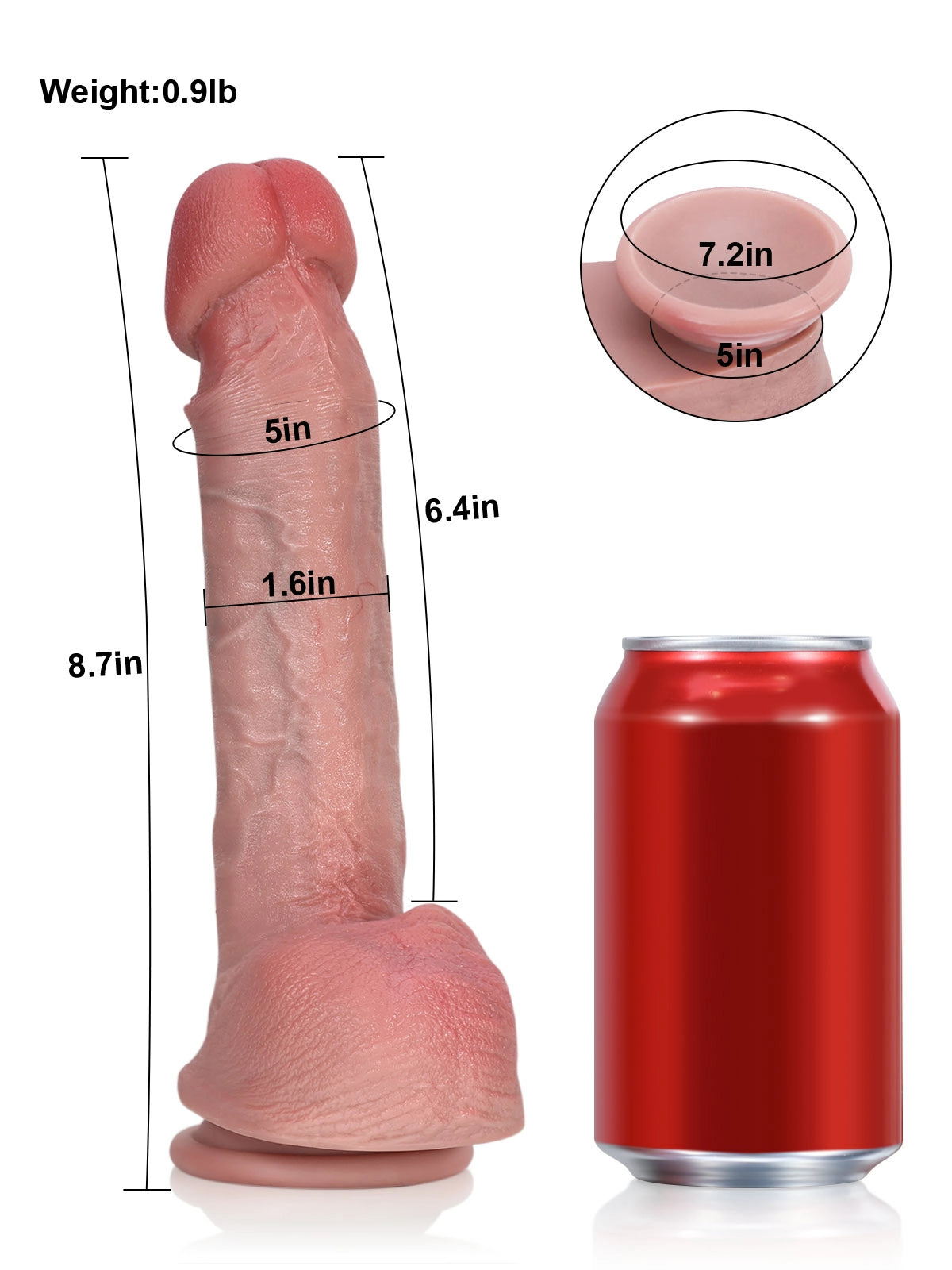 Robert 8.7" x 1.6" Beginner-Friendly Realistic Silicone Dildo with Full Head
