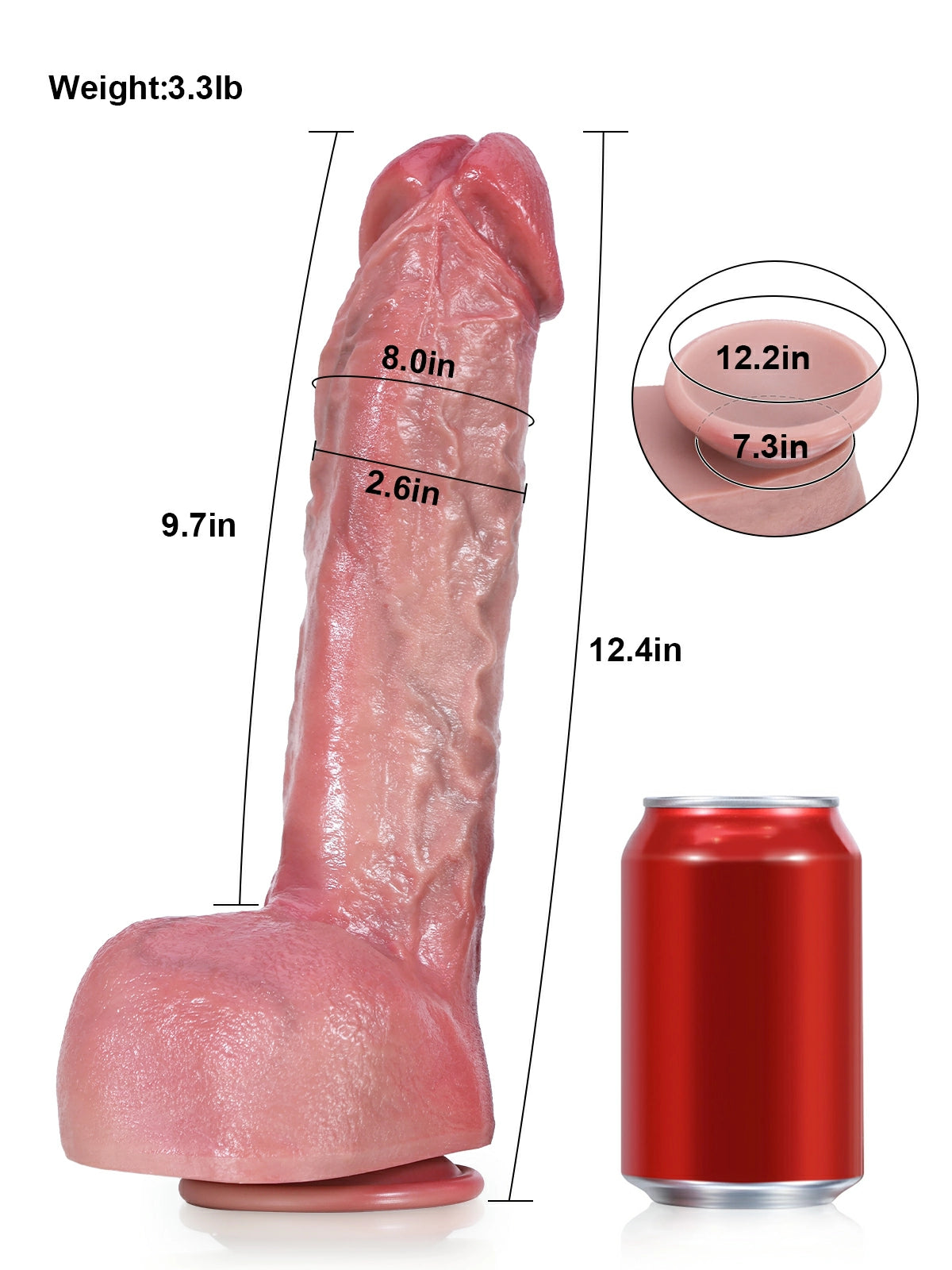 Robin | 11.0" x 2.2" Realistic Silicone Dildo with Bendable Metal Core and Curved Head