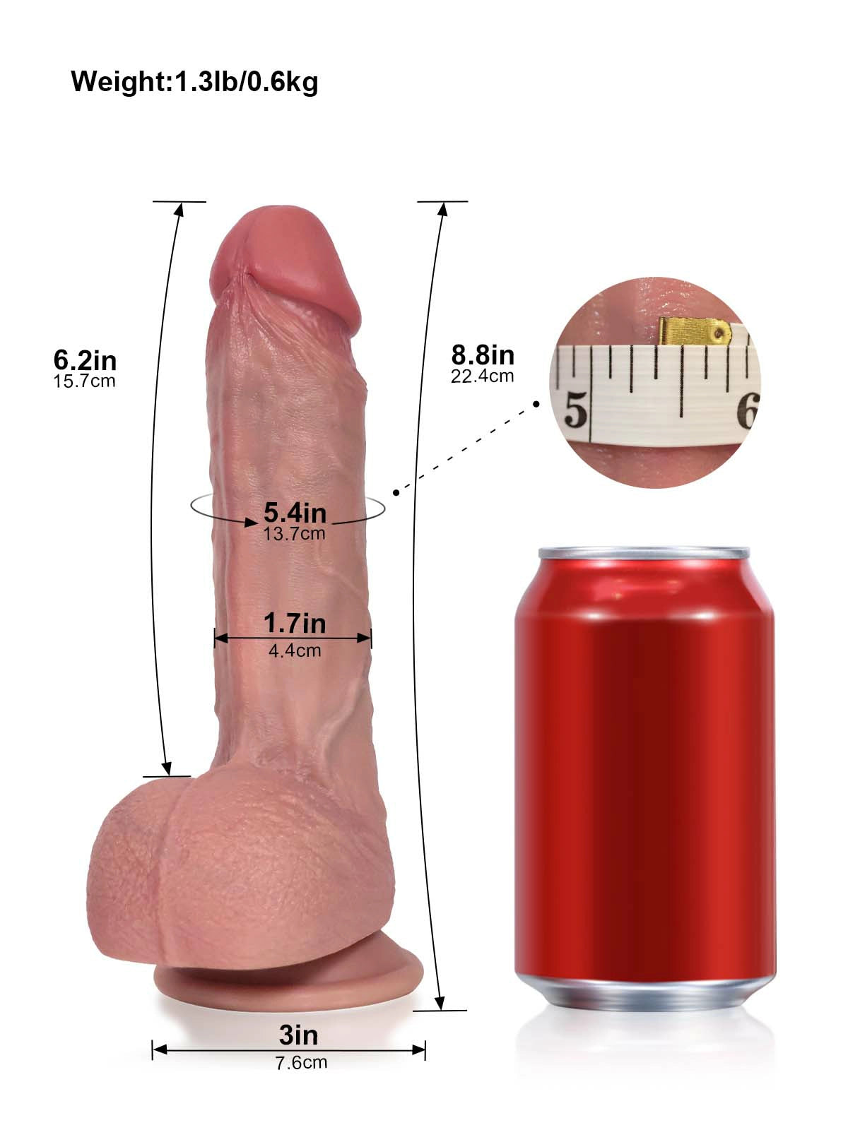 Roman | 8.8" x 1.7" Heated Thrusting Vibrating Silicone Dildo with Tip Motor & Remote