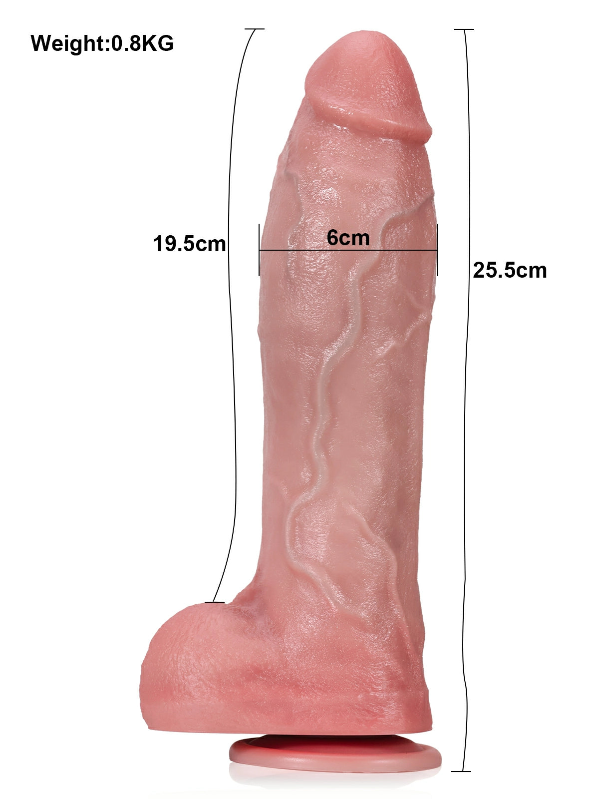 Rubin 10" x 2.3" Anal Heated Vibrating Silicone Dildo with Tapered Head & Bulge