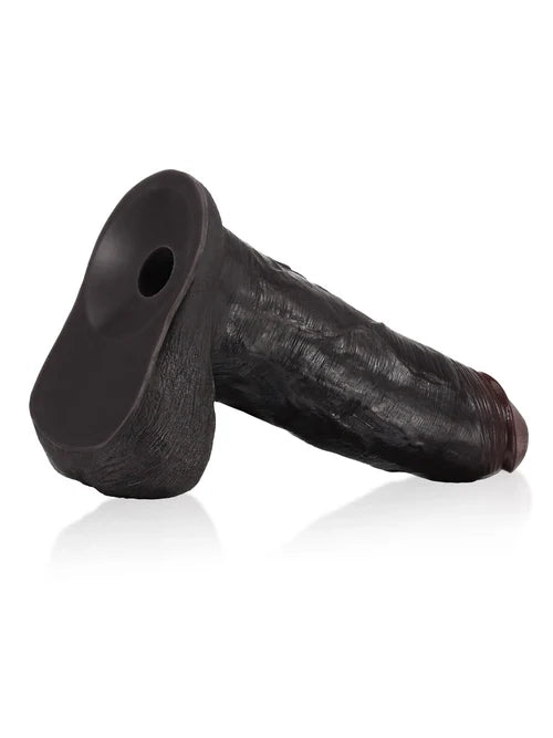 Ryder | 9" x 2.1" Black Realistic Silicone Dildo with Sliding Skin & Vac-U-Lock