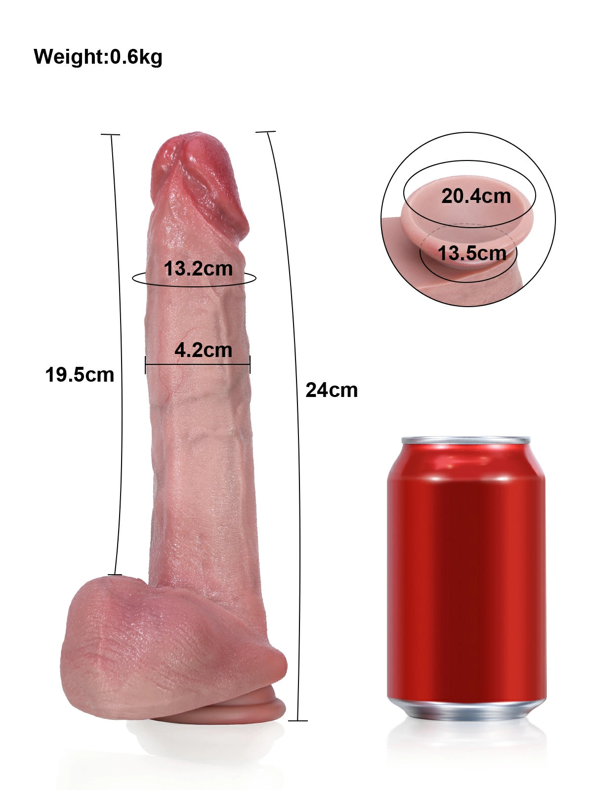 Sean 9.5" x 1.7" Slim Straight Realistic Silicone Dildo with Curved Head and Urethral Ridge