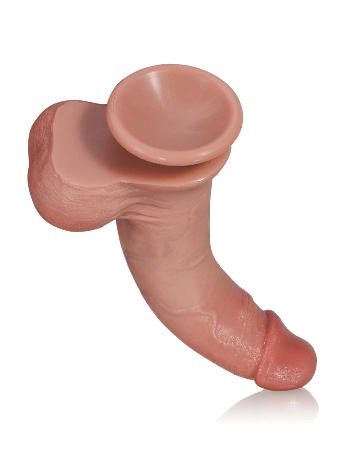 Sem | 8.7" x 1.7" Flesh Realistic Silicone Dildo with Split Rosy Glans & Sliding Skin