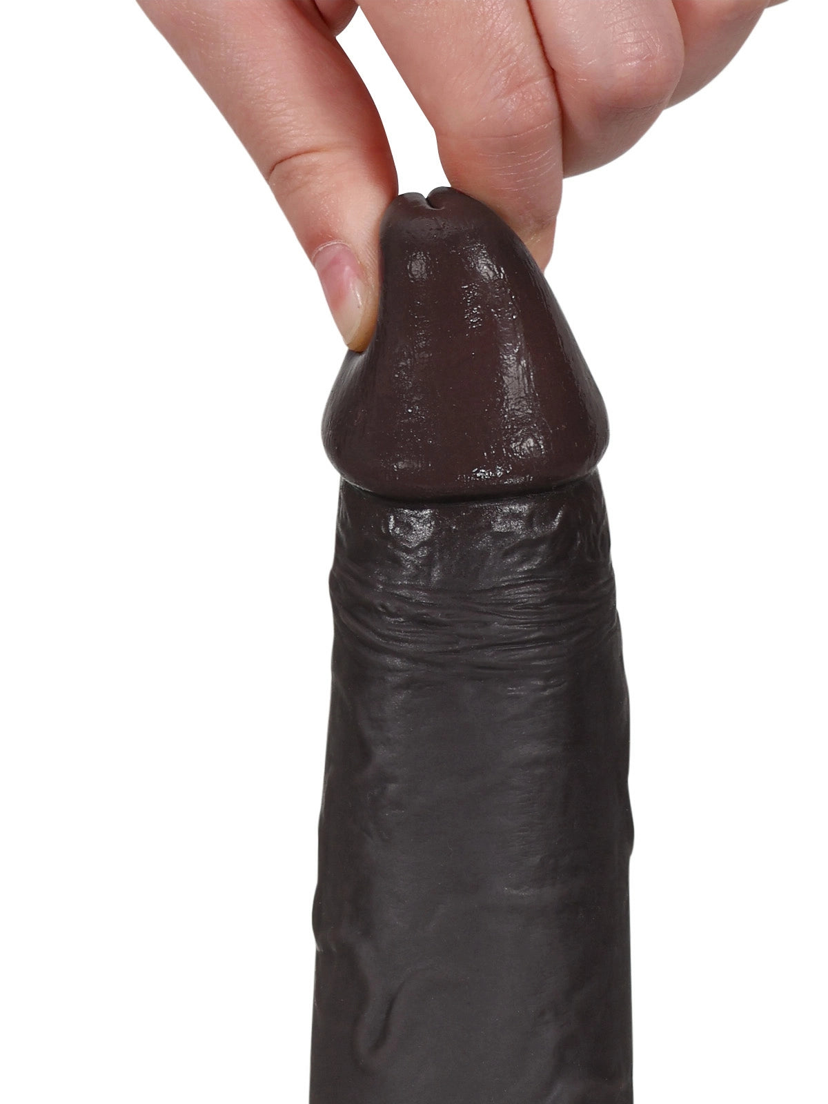 Sem | 8.7" x 1.7" Black Realistic Silicone Dildo with Sliding Skin & Moving Balls