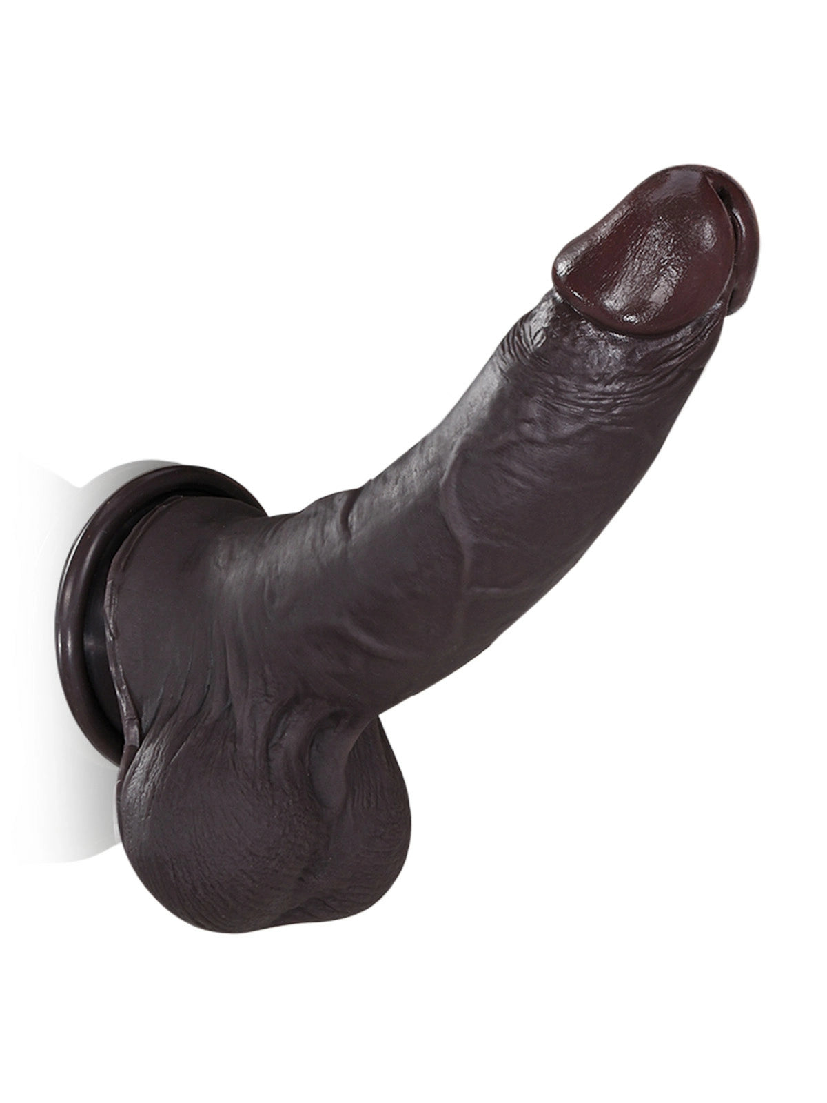 Sem | 8.7" x 1.7" Black Realistic Silicone Dildo with Sliding Skin & Moving Balls