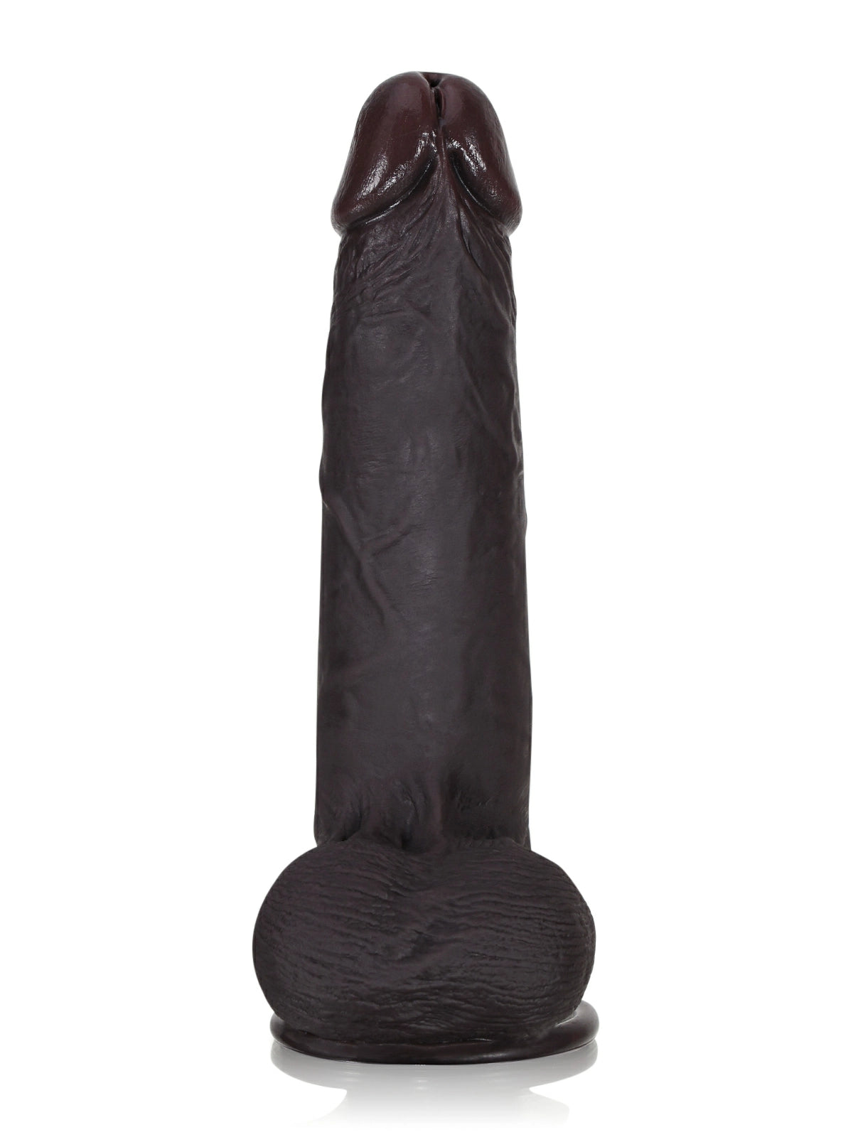 Sem | 8.7" x 1.7" Black Realistic Silicone Dildo with Sliding Skin & Moving Balls
