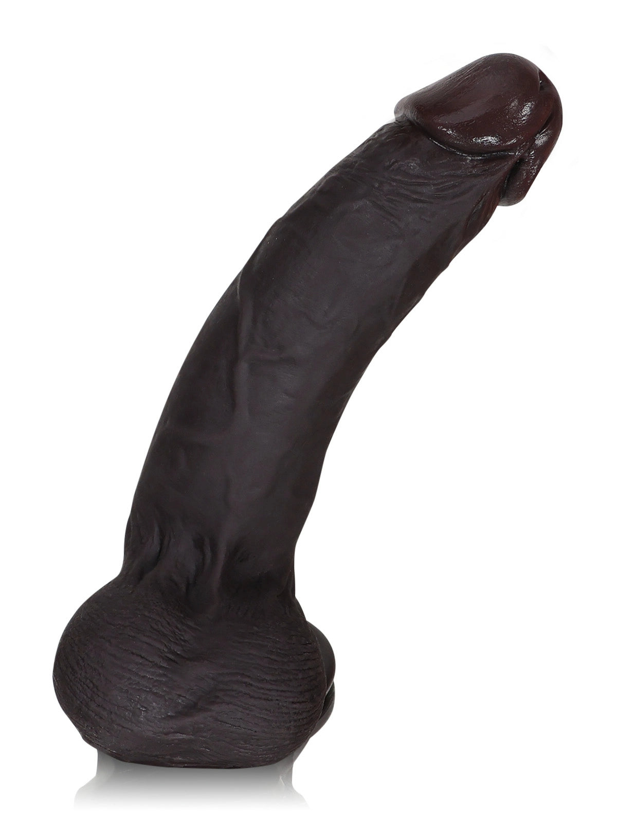 Sem | 8.7" x 1.7" Black Realistic Silicone Dildo with Sliding Skin & Moving Balls