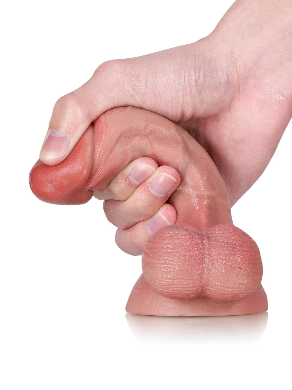 Smith 6" x 2" Compact Realistic Silicone Dildo with Moving Balls