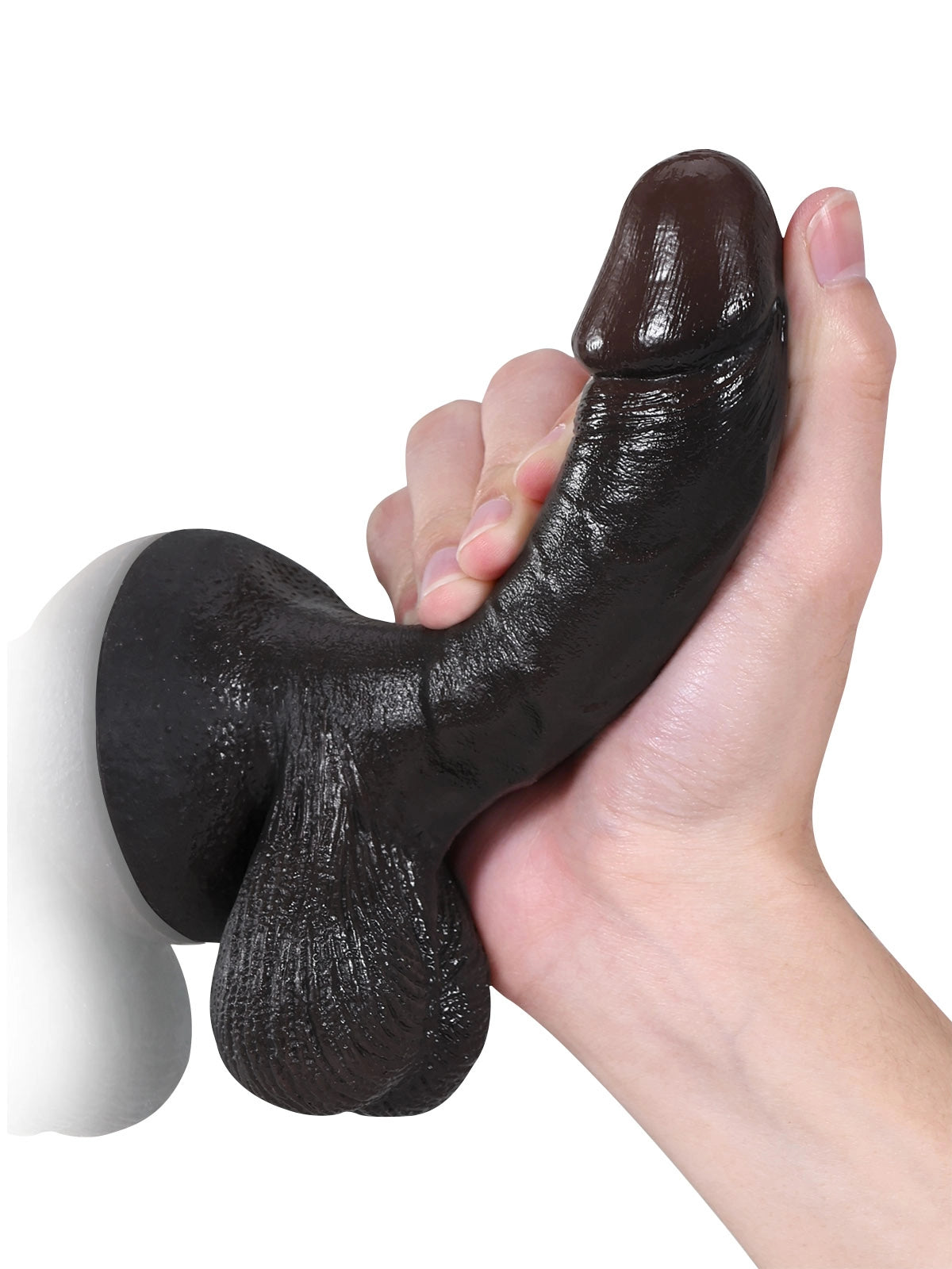 Smith 6.1" x 1.3" Compact Realistic Silicone Dildo with Swinging Balls