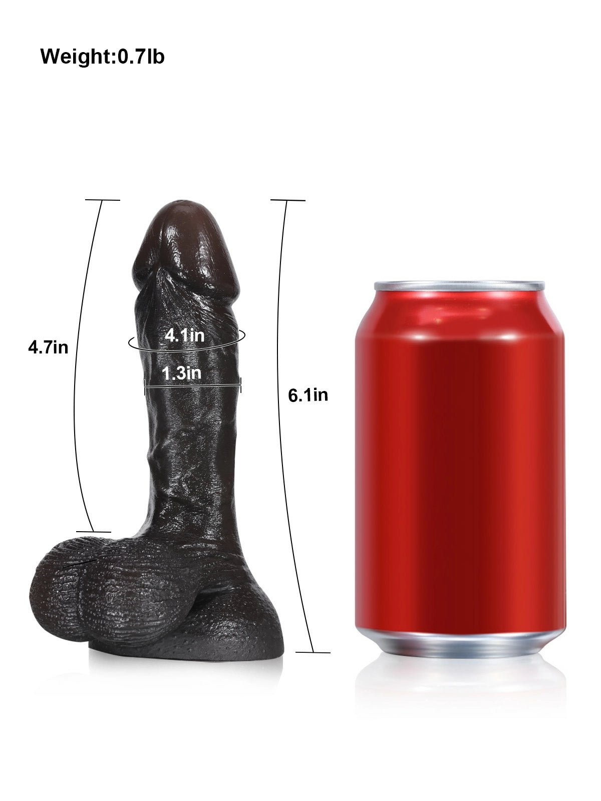 Smith 6.1" x 1.3" Compact Realistic Silicone Dildo with Swinging Balls
