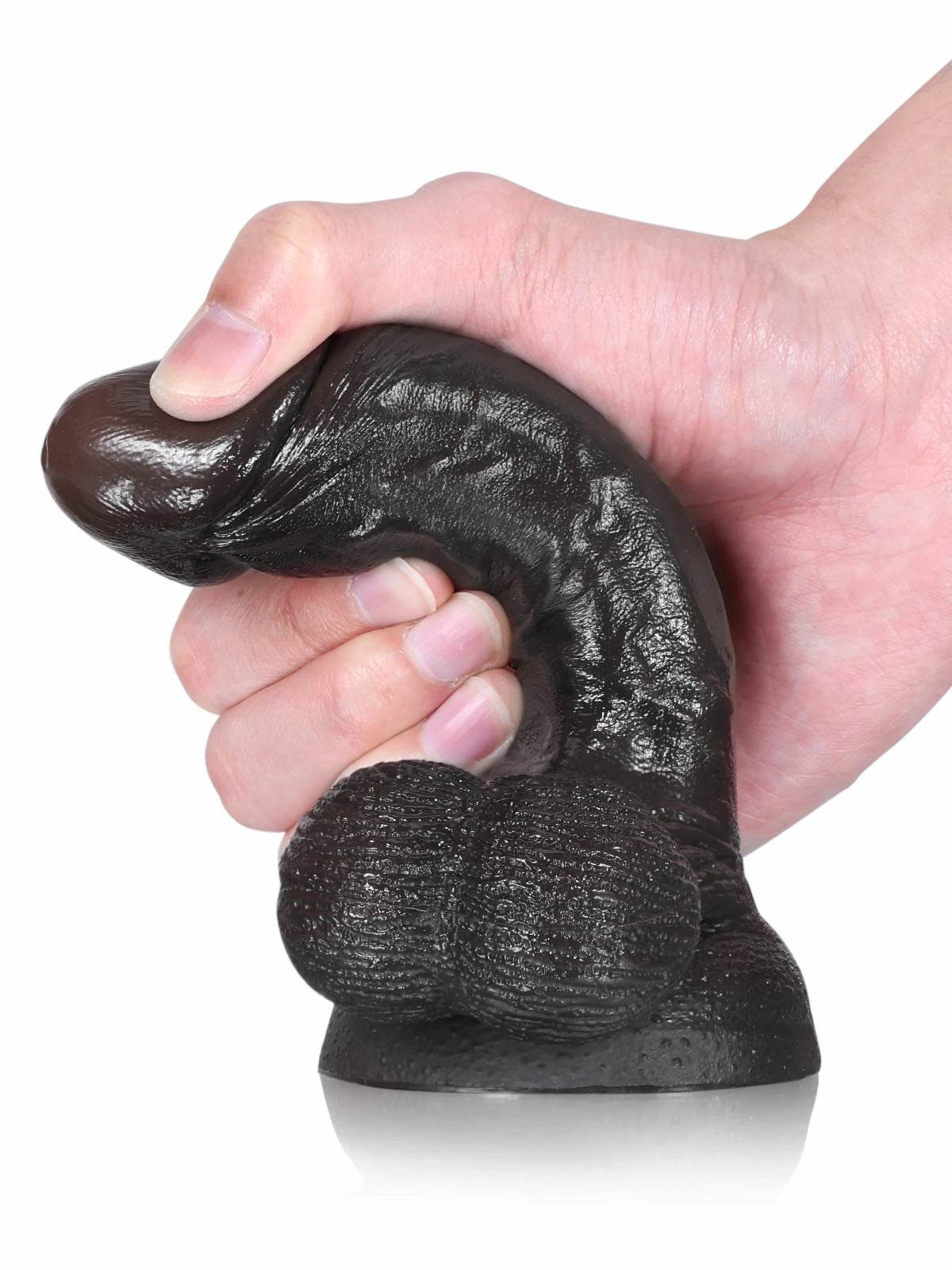 Smith 6.1" x 1.3" Compact Realistic Silicone Dildo with Swinging Balls