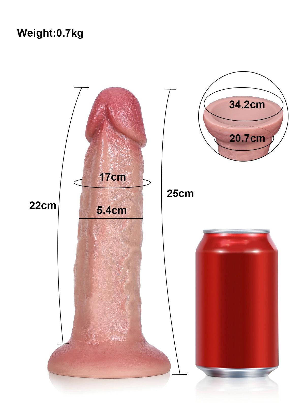 Tony 9.8" x 2" Realistic Silicone Anal Dildo with Strong Suction Base