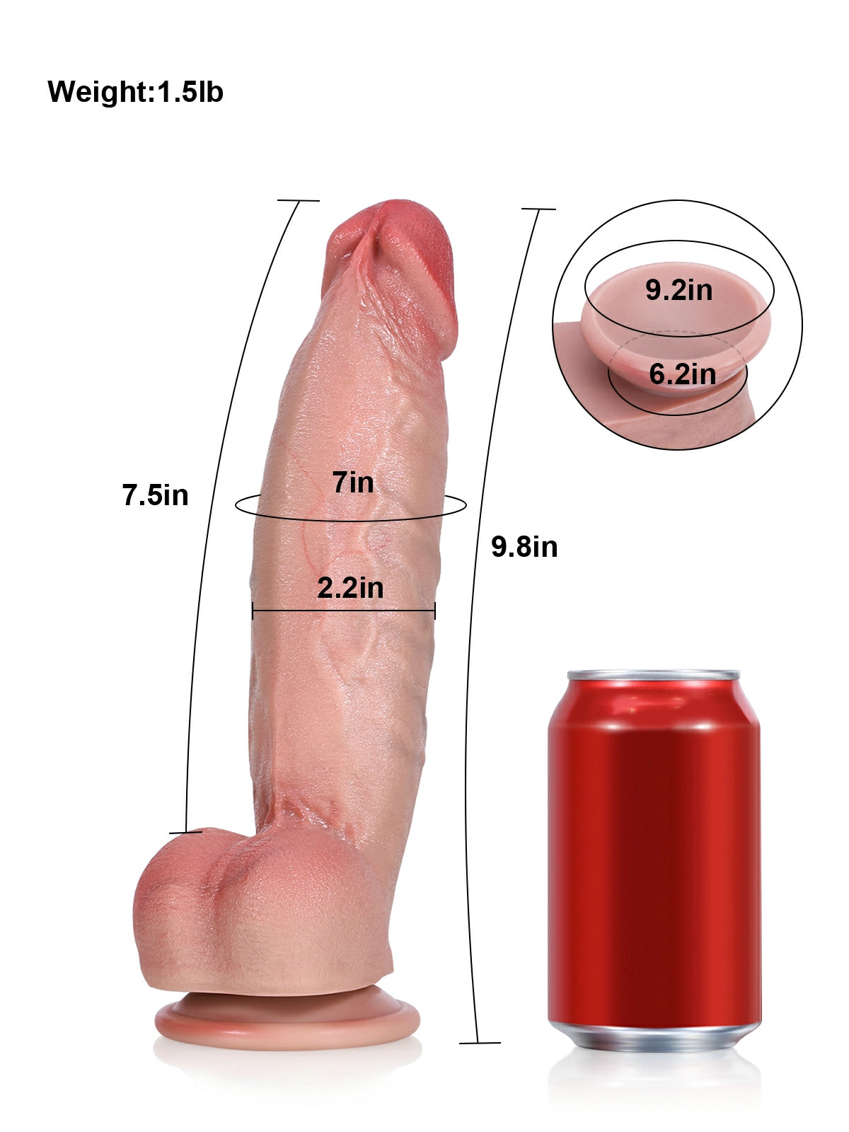 Anders | 9.8" x 2.2" Realistic Silicone Dildo with Soft Head & Suction Base