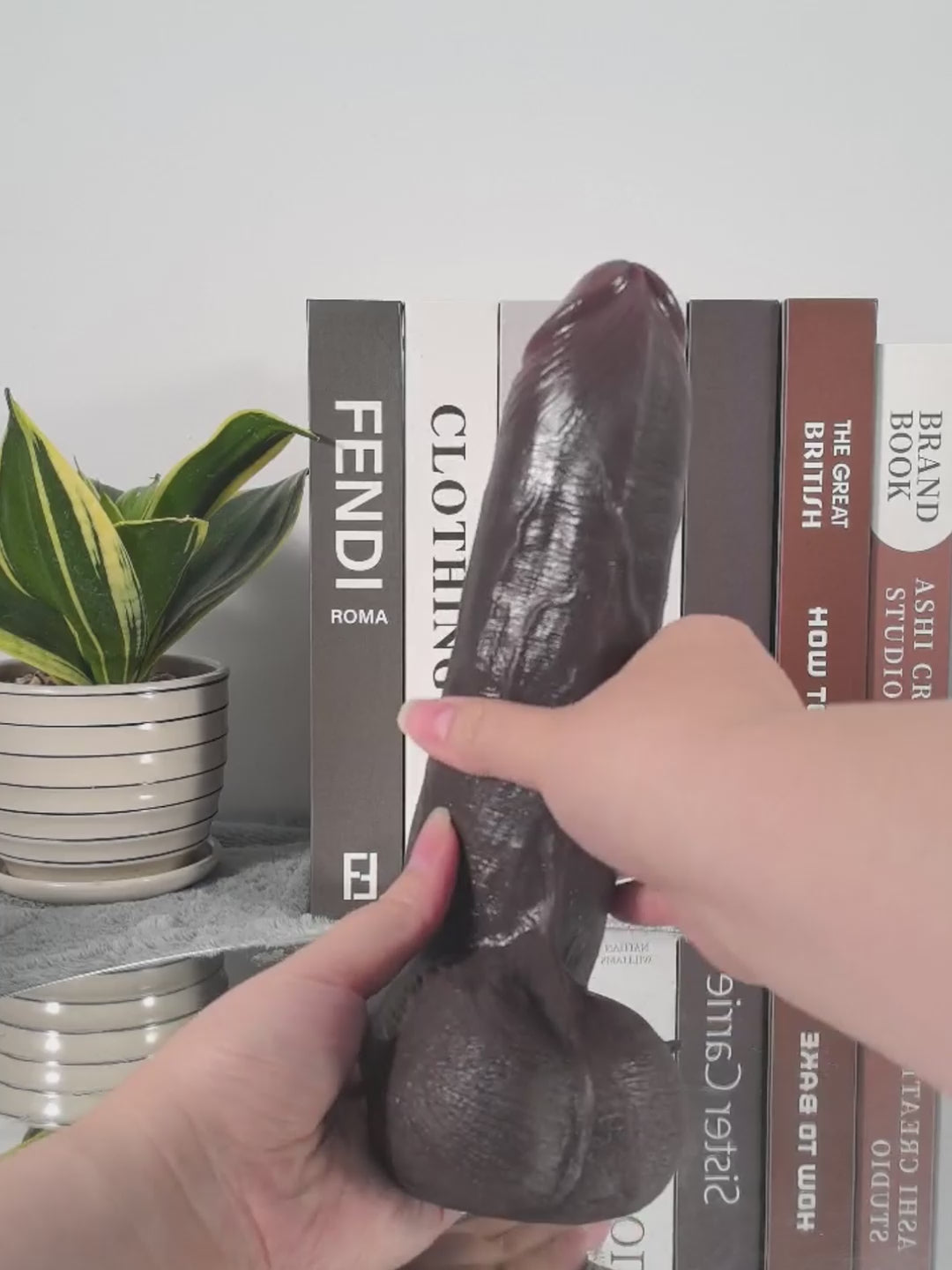 Ryder | 9" x 2.1" Black Realistic Silicone Dildo with Sliding Skin & Vac-U-Lock