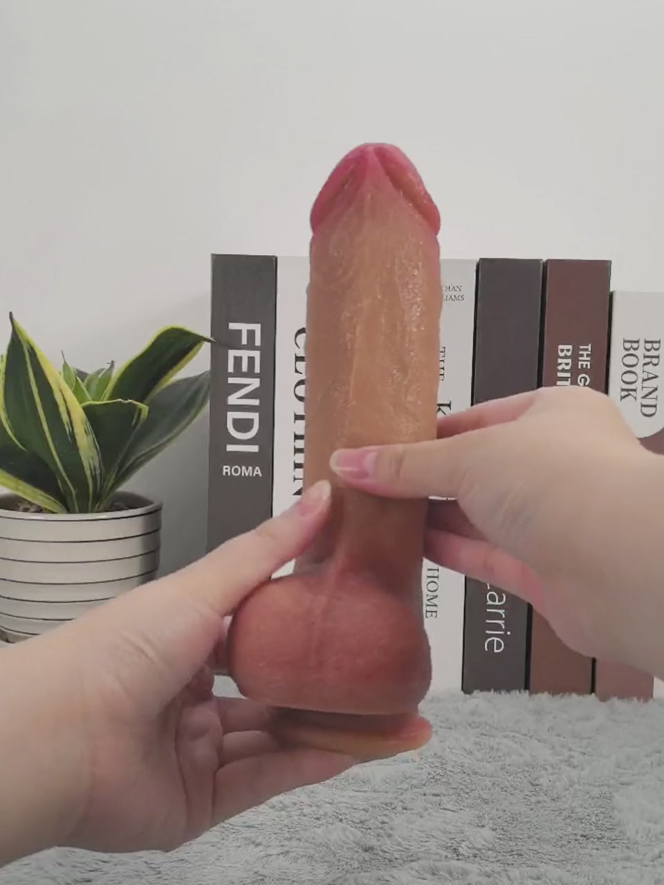 Damien | 8.6" x 1.8" Thrusting Vibrating Realistic Silicone Dildo with Sliding Skin